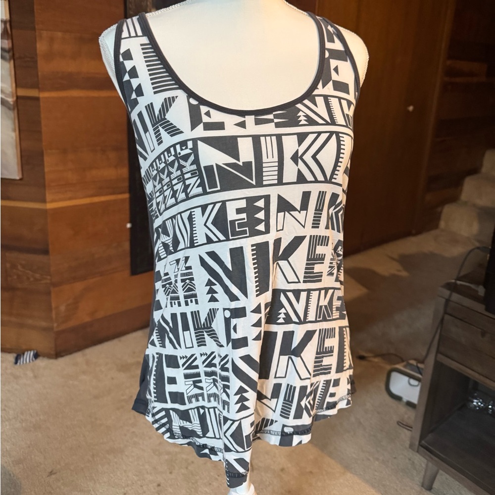 Nike Gray and White Racer Tank